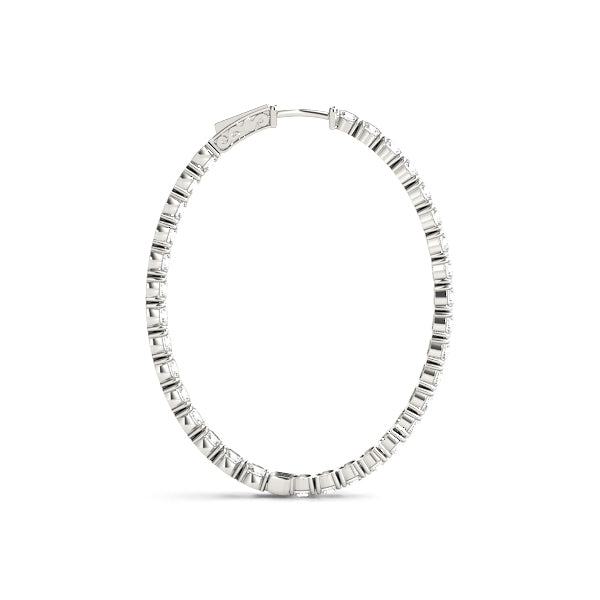 22 Diamond Round Inside Out Hoop Earrings