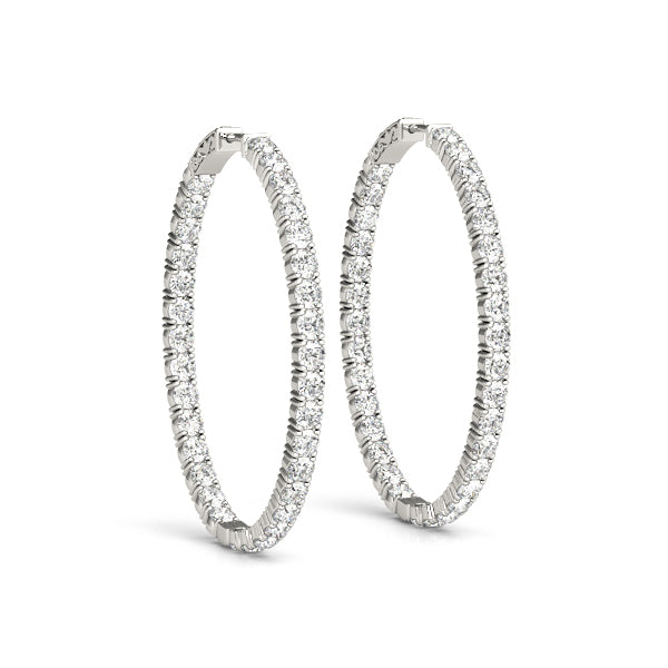 22 Diamond Round Inside Out Hoop Earrings