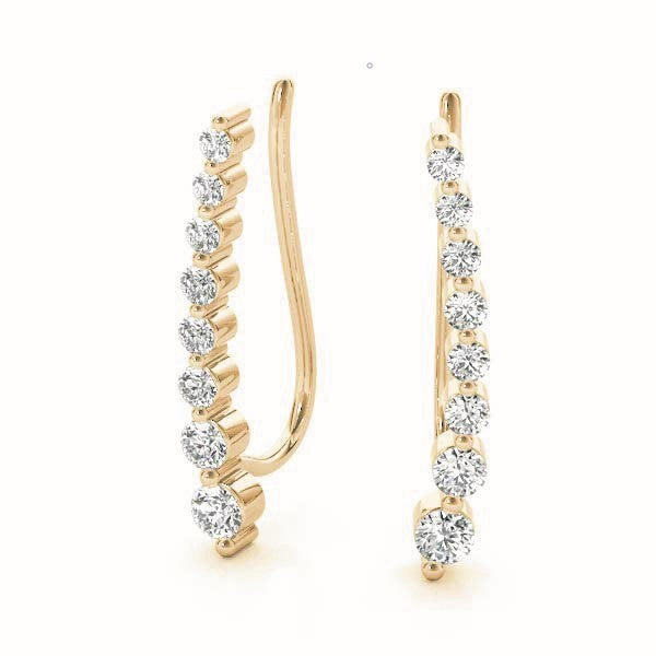 18K Yellow Gold Diamond Fashion Earrings