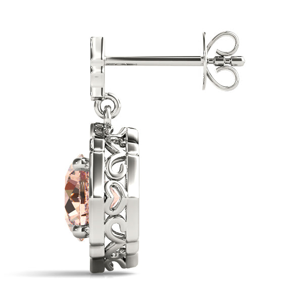 14K White Gold Round Diamond Fashion Earrings