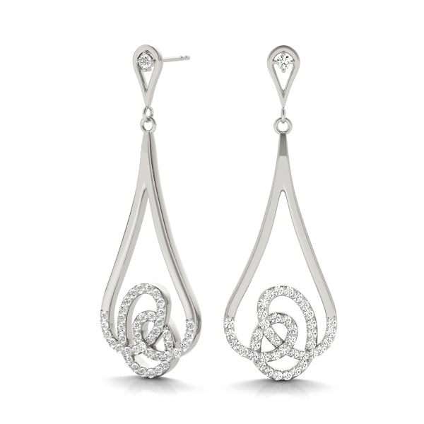 14K White Gold Diamond Fashion Earrings