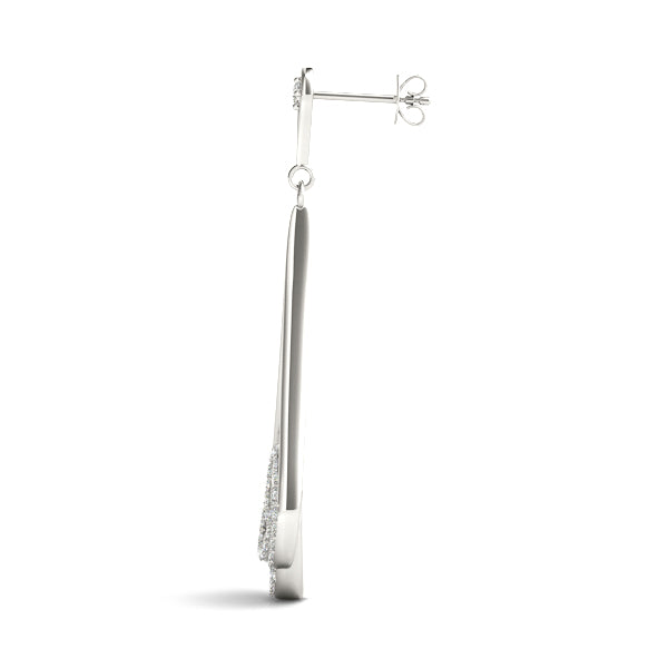 18K White Gold Round Diamond Fashion Earrings