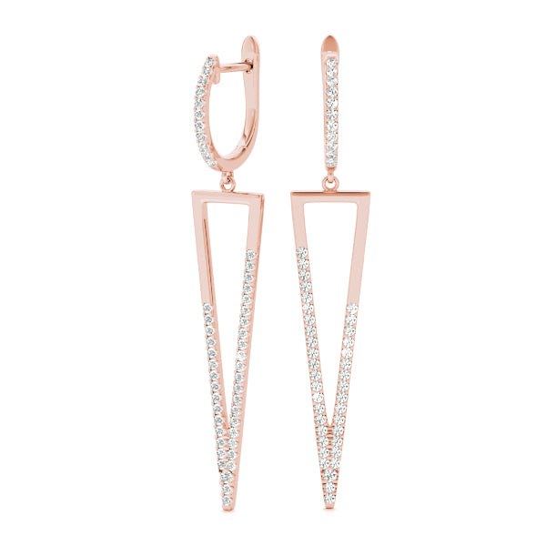 14K Rose Gold 1/3 ct tw Fashion Diamond Earring