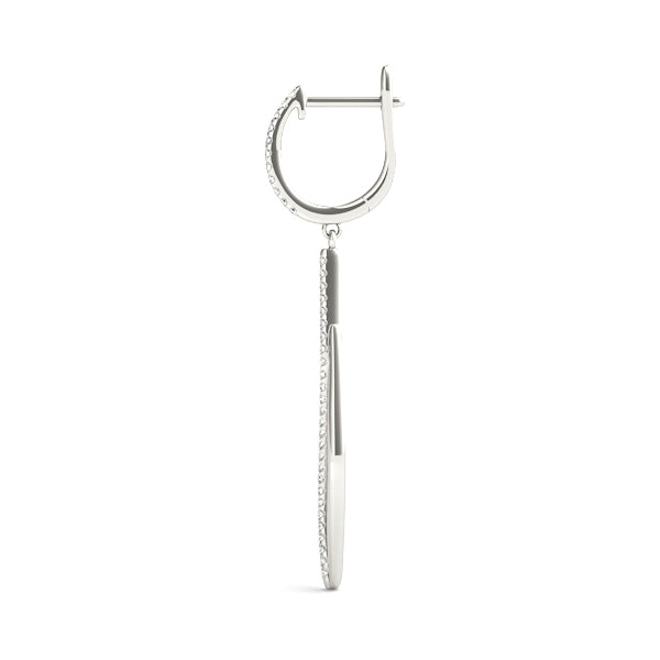 Platinum White Diamond Fashion Cluster Earring