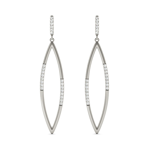 Platinum White Diamond Fashion Drop Earrings