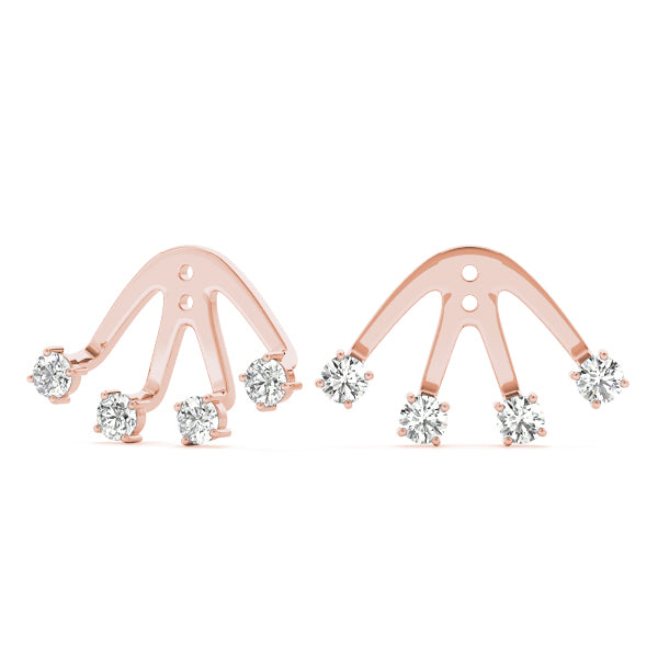 14K Rose Gold 1/15 ct tw Fashion Diamond Earring