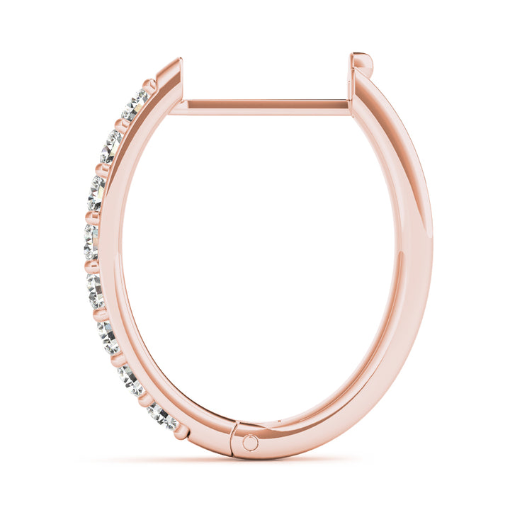 18K Rose Gold Diamond Fashion Hoop Earrings