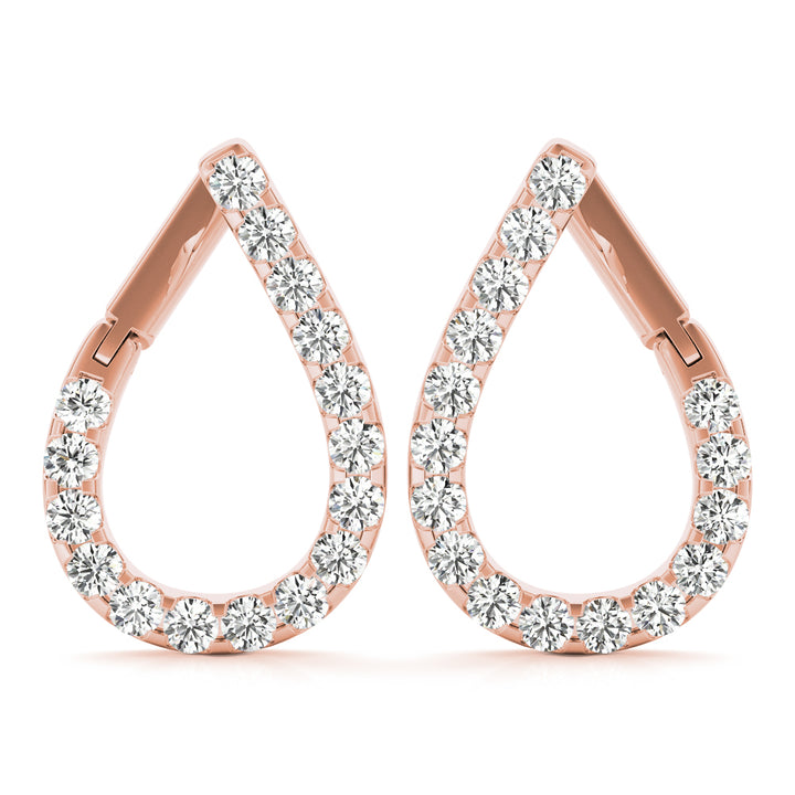 18K Rose Gold Multi-Diamond Fashion Earrings