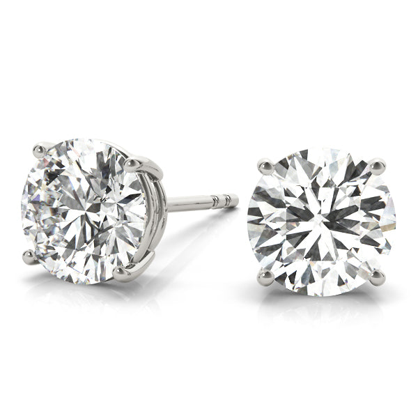 Platinum 0.375ct Round Diamond Stud Earrings