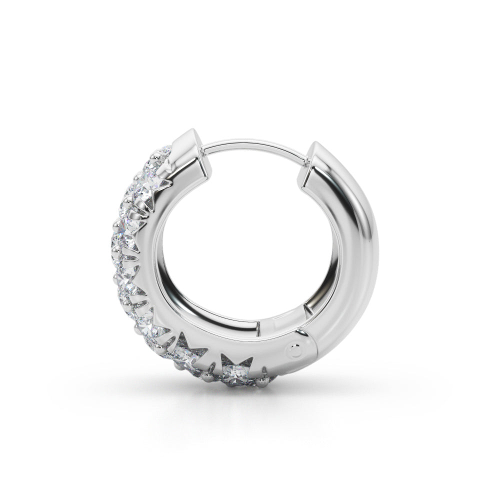 Platinum Diamond Huggie Earrings | 1.5 ctw