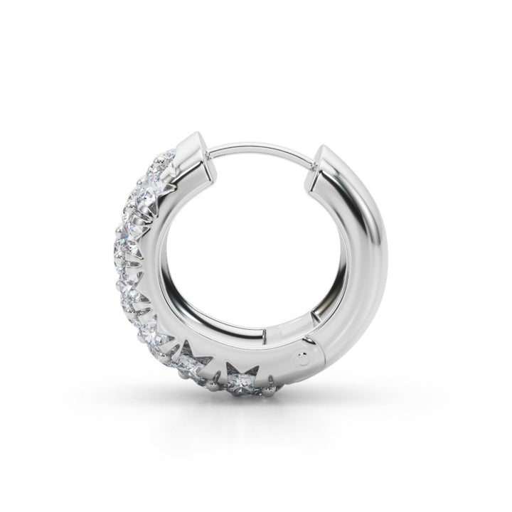 Platinum Diamond Huggie Earrings | 1.5 ctw