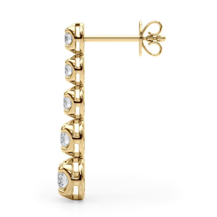 18K Yellow Gold Diamond Drop Earrings