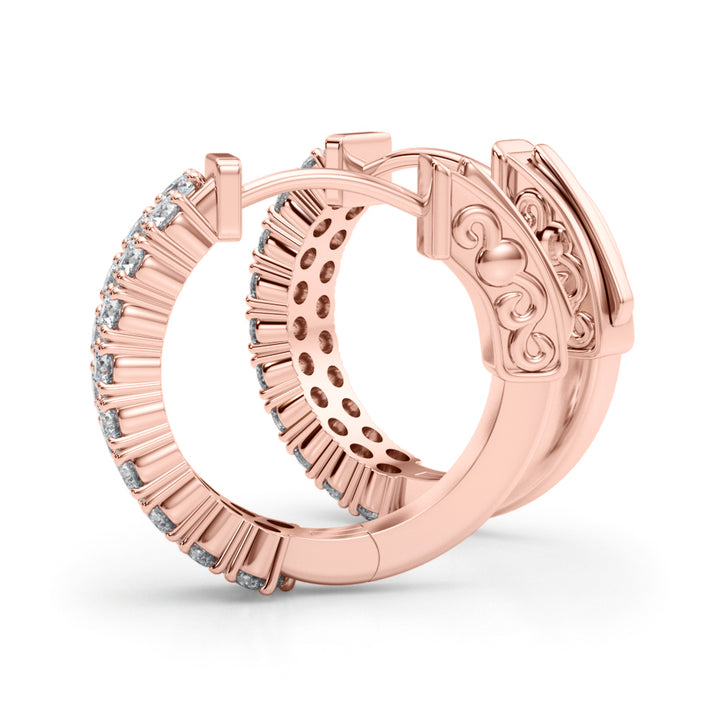 14K Rose Gold 3/8 ct tw New Style Diamond Earring