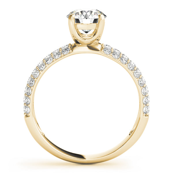 18K Yellow Gold 1 ct Diamond Pave Engagement Ring