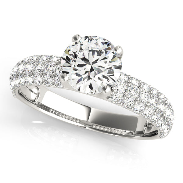 18K White Gold 1 ct Diamond Pave Engagement Ring