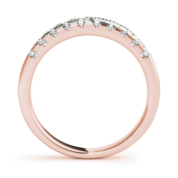 14K Rose Gold Round Diamond Wedding Ring