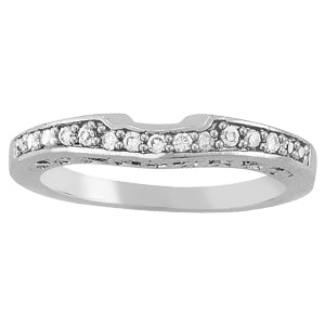 18K White Gold 1/8 ct Diamond Wedding Band