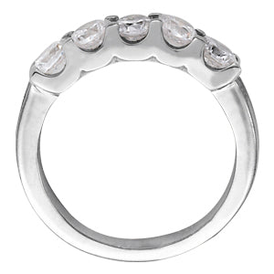 18K White Gold 5-Stone Diamond Wedding Ring