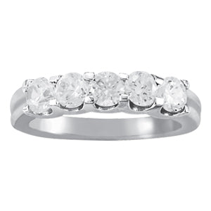 Platinum White 1/2 CT Diamond Wedding Ring