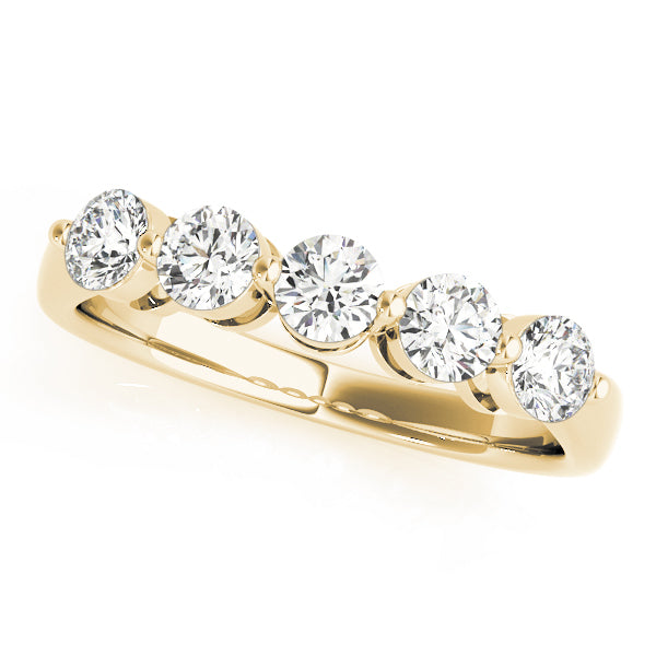 18K Yellow Gold 1/2 CT Diamond Wedding Band