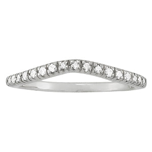18K White Gold 1/10 ct Diamond Wedding Band
