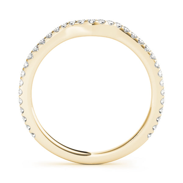 18K Yellow Gold 1/4 CT Diamond Wedding Band