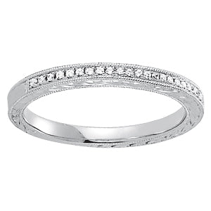 18K White Gold Round Diamond Wedding Ring