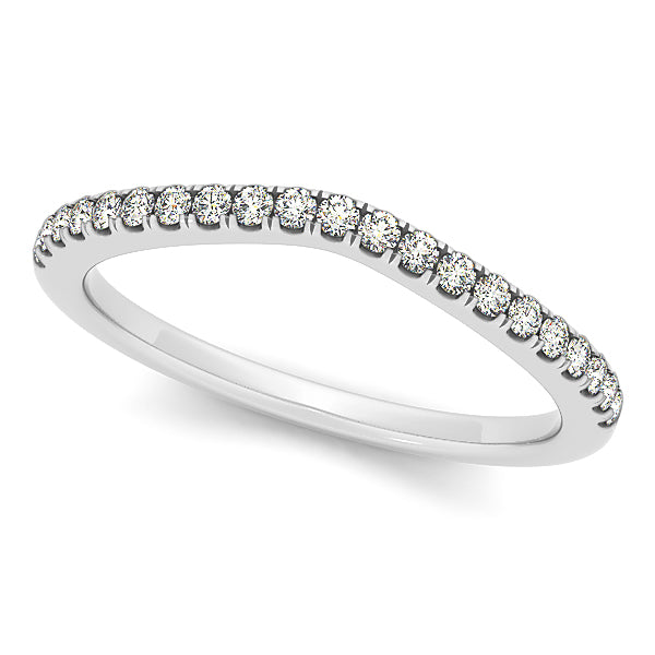 Platinum White Diamond Wedding Ring with 19 Stones