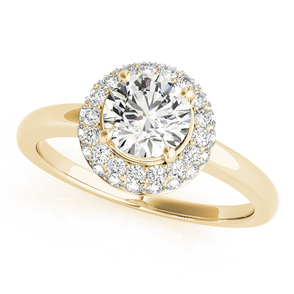18K Yellow Gold 1 3/8 ct tw Halo Diamond Engagement Ring