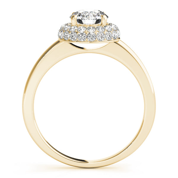 14K Yellow Gold 1 3/8 ct tw Halo Diamond Engagement Ring