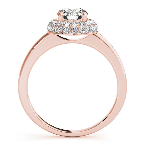 14K Rose Gold 1 3/8 ct tw Halo Diamond Engagement Ring