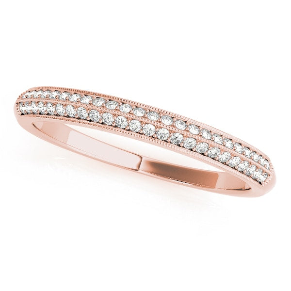 18K Rose Gold 1/5 ct tw Pave Diamond Wedding Ring