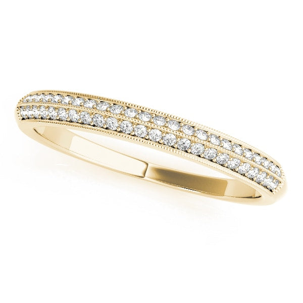 18K Yellow Gold 1/5 ct tw Pave Diamond Wedding Ring