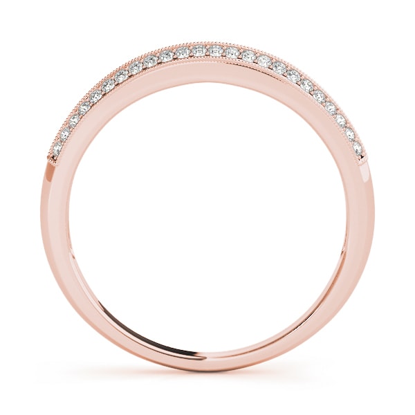 14K Rose Gold 1/5 ct tw Pave Diamond Wedding Ring