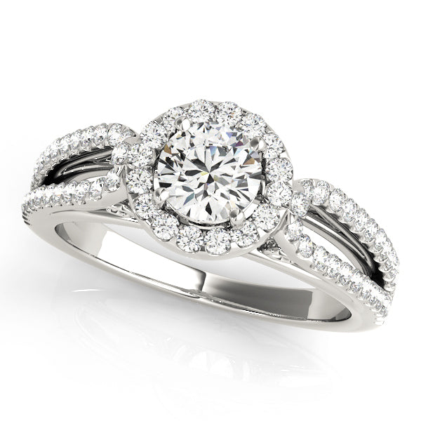 14K White Gold Round Diamond Engagement Ring