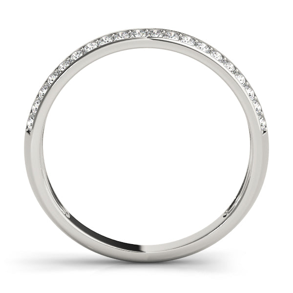 14K White Gold Pave Diamond Wedding Ring