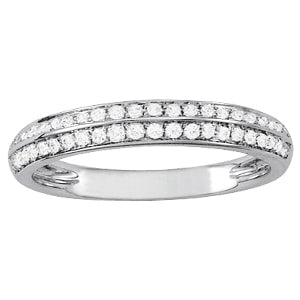 18K White Gold 1/5 ct tw Pave Diamond Wedding Ring