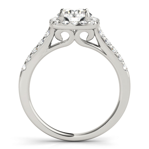 14K White Gold 1.5ctw Round Diamond Halo Ring