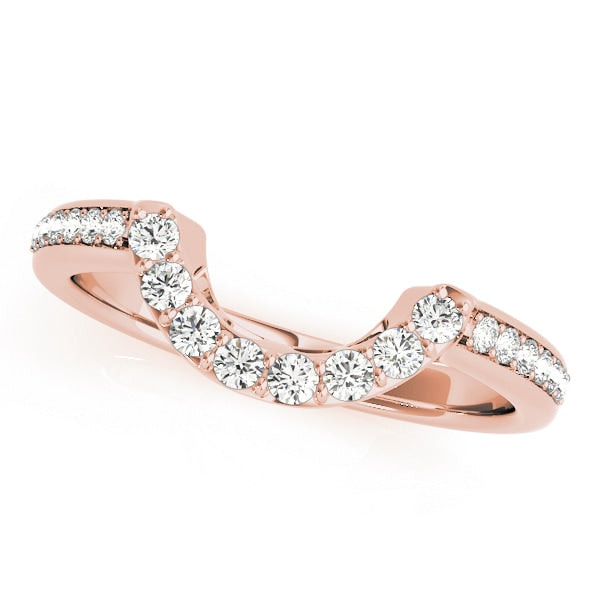 18K Rose Gold 1/4 ct tw Diamond Wedding Ring