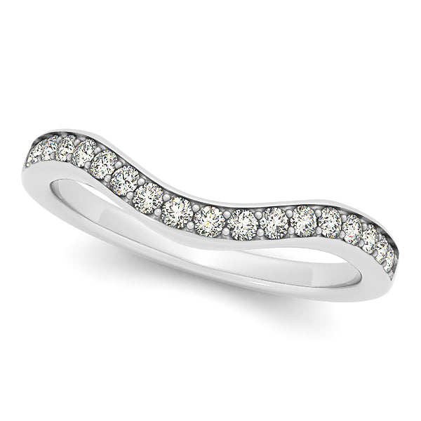 18K White Gold 0.19ctw Diamond Wedding Band