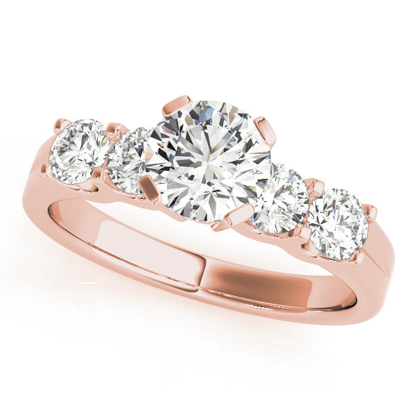 18K Rose Gold 1 1/2 ct tw Single Row Diamond Engagement Ring