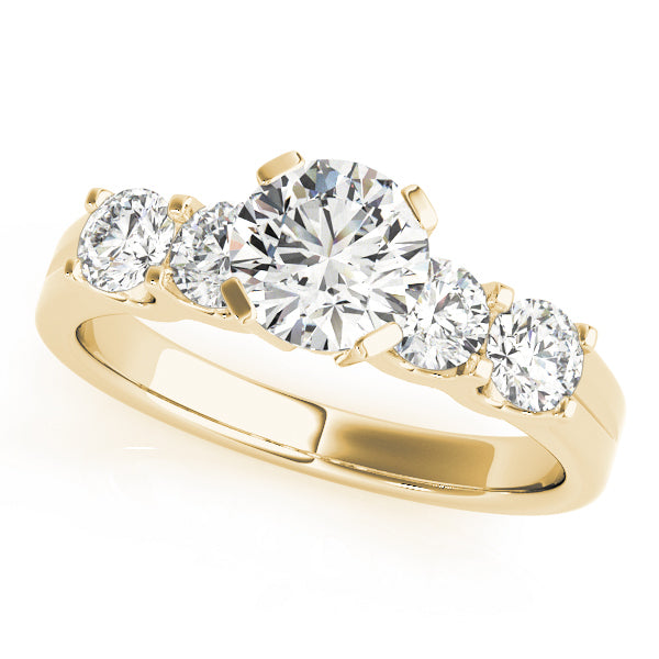 18K Yellow Gold 1 1/2 ct tw Single Row Diamond Engagement Ring