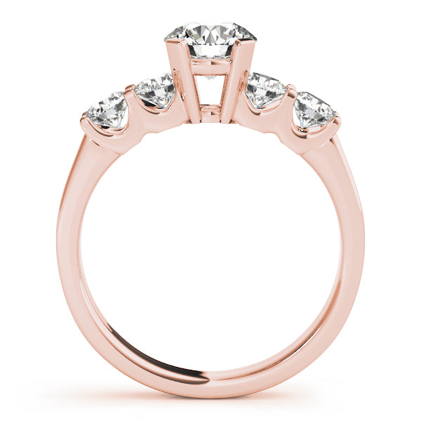 18K Rose Gold 1 1/2 ct tw Single Row Diamond Engagement Ring