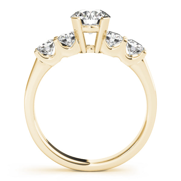 18K Yellow Gold 1 1/2 ct tw Single Row Diamond Engagement Ring