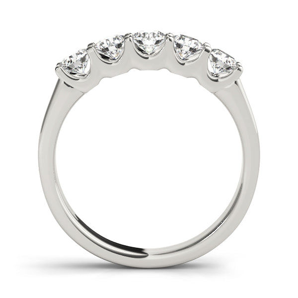 18K White Gold 5-Stone Diamond Wedding Ring