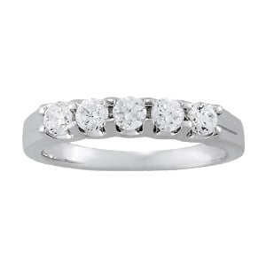 18K White Gold 3/4 ct tw Diamond Wedding Ring