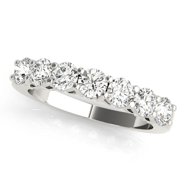 18K White Gold Multi-Diamond Wedding Band