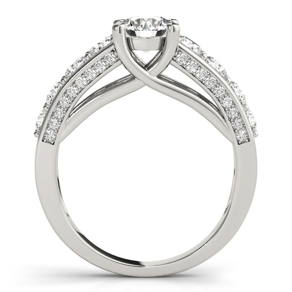 14K White Gold Round Diamond Trellis Ring