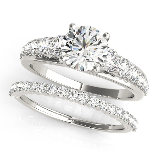 Round Diamond Single Row Engagement Ring