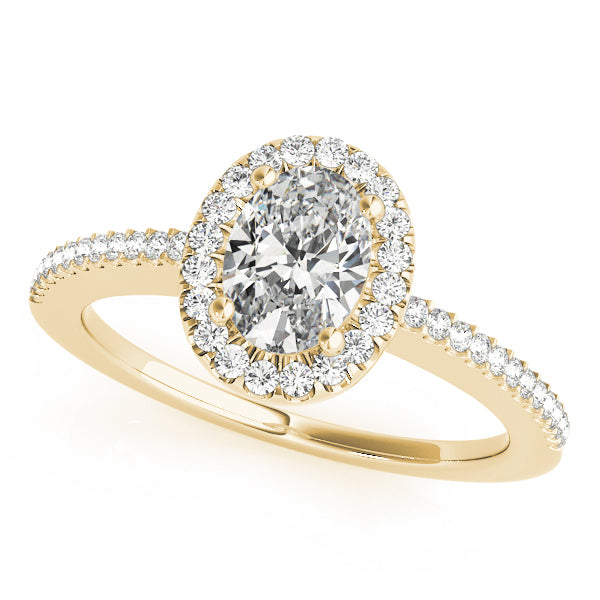14K Yellow Gold Oval Diamond Engagement Ring
